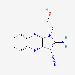 molecular formula C13H11N5O B5655756 2-amino-1-(2-hydroxyethyl)-1H-pyrrolo[2,3-b]quinoxaline-3-carbonitrile 