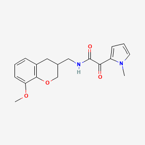 molecular formula C18H20N2O4 B5655761 N-[(8-methoxy-3,4-dihydro-2H-chromen-3-yl)methyl]-2-(1-methyl-1H-pyrrol-2-yl)-2-oxoacetamide 