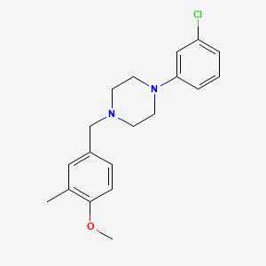 molecular formula C19H23ClN2O B5655771 1-(3-chlorophenyl)-4-(4-methoxy-3-methylbenzyl)piperazine 