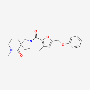molecular formula C22H26N2O4 B5655784 7-methyl-2-[3-methyl-5-(phenoxymethyl)-2-furoyl]-2,7-diazaspiro[4.5]decan-6-one 