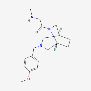molecular formula C18H27N3O2 B5655791 {2-[rel-(1S,5R)-3-(4-methoxybenzyl)-3,6-diazabicyclo[3.2.2]non-6-yl]-2-oxoethyl}methylamine dihydrochloride 