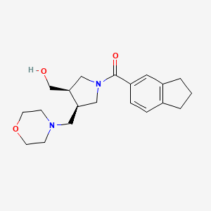 molecular formula C20H28N2O3 B5655794 [(3R*,4R*)-1-(2,3-dihydro-1H-inden-5-ylcarbonyl)-4-(4-morpholinylmethyl)-3-pyrrolidinyl]methanol 