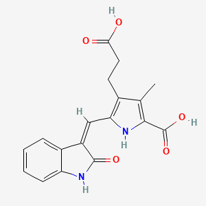 4-(2-carboxyethyl)-3-methyl-5-[(Z)-(2-oxo-1H-indol-3-ylidene)methyl]-1H-pyrrole-2-carboxylic acid