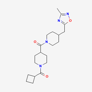 molecular formula C20H30N4O3 B5655837 1-(cyclobutylcarbonyl)-4-({4-[(3-methyl-1,2,4-oxadiazol-5-yl)methyl]-1-piperidinyl}carbonyl)piperidine CAS No. 1452970-00-1