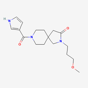 molecular formula C17H25N3O3 B5655849 2-(3-methoxypropyl)-8-(1H-pyrrol-3-ylcarbonyl)-2,8-diazaspiro[4.5]decan-3-one 