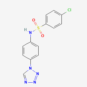 molecular formula C13H10ClN5O2S B5655869 4-chloro-N-[4-(1H-tetrazol-1-yl)phenyl]benzenesulfonamide 