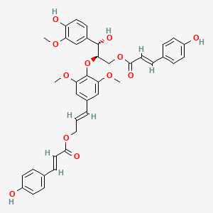 [(E)-3-[4-[(1S,2R)-1-hydroxy-1-(4-hydroxy-3-methoxyphenyl)-3-[(E)-3-(4-hydroxyphenyl)prop-2-enoyl]oxypropan-2-yl]oxy-3,5-dimethoxyphenyl]prop-2-enyl] (E)-3-(4-hydroxyphenyl)prop-2-enoate