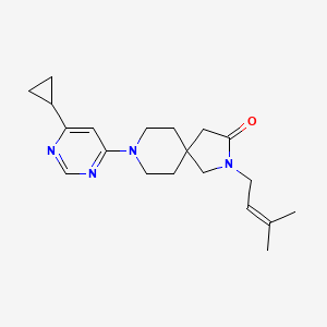 molecular formula C20H28N4O B5655890 8-(6-cyclopropyl-4-pyrimidinyl)-2-(3-methyl-2-buten-1-yl)-2,8-diazaspiro[4.5]decan-3-one 