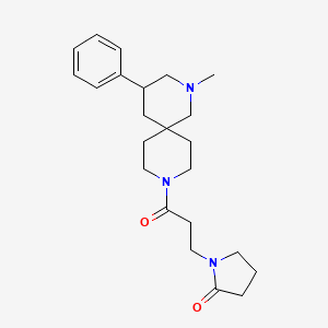 molecular formula C23H33N3O2 B5655909 1-[3-(2-methyl-4-phenyl-2,9-diazaspiro[5.5]undec-9-yl)-3-oxopropyl]pyrrolidin-2-one 