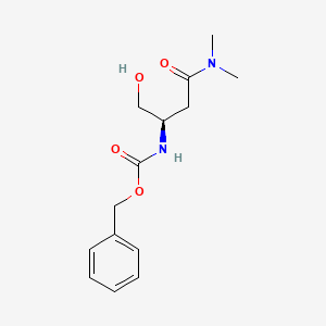 molecular formula C14H20N2O4 B565593 N-[(1R)-3-(Dimethylamino)-1-(hydroxymethyl)-3-oxopropyl]carbamic acid phenylmethyl ester CAS No. 870812-29-6