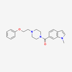 molecular formula C22H25N3O2 B5655931 1-methyl-6-{[4-(2-phenoxyethyl)-1-piperazinyl]carbonyl}-1H-indole 
