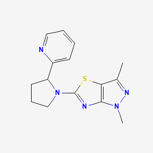 molecular formula C15H17N5S B5655953 1,3-dimethyl-5-(2-pyridin-2-ylpyrrolidin-1-yl)-1H-pyrazolo[3,4-d][1,3]thiazole 