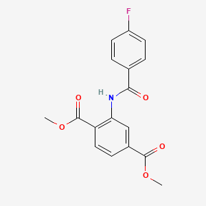 molecular formula C17H14FNO5 B5656000 dimethyl 2-[(4-fluorobenzoyl)amino]terephthalate 
