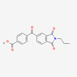 molecular formula C19H15NO5 B5656006 4-[(1,3-dioxo-2-propyl-2,3-dihydro-1H-isoindol-5-yl)carbonyl]benzoic acid 