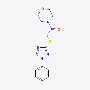 molecular formula C14H16N4O2S B5656013 4-{[(1-phenyl-1H-1,2,4-triazol-3-yl)thio]acetyl}morpholine 