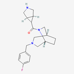 molecular formula C20H26FN3O B5656023 rel-(1S,5R)-6-[rel-(1R,5S,6r)-3-azabicyclo[3.1.0]hex-6-ylcarbonyl]-3-(4-fluorobenzyl)-3,6-diazabicyclo[3.2.2]nonane dihydrochloride 