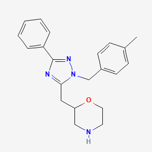 molecular formula C21H24N4O B5656038 2-{[1-(4-methylbenzyl)-3-phenyl-1H-1,2,4-triazol-5-yl]methyl}morpholine 