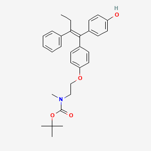 molecular formula C30H35NO4 B565606 N-Boc-N-desmethyl-4-hydroxy Tamoxifen (E/Z Mixture) CAS No. 1189368-74-8