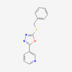 molecular formula C14H11N3OS B5656064 3-[5-(benzylthio)-1,3,4-oxadiazol-2-yl]pyridine 