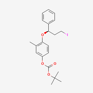molecular formula C21H25IO4 B565607 tert-Butyl 4-[(1R)-3-iodo-1-phenylpropoxy]-3-methylphenyl carbonate CAS No. 457634-26-3