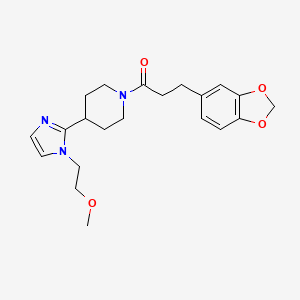 molecular formula C21H27N3O4 B5656076 1-[3-(1,3-benzodioxol-5-yl)propanoyl]-4-[1-(2-methoxyethyl)-1H-imidazol-2-yl]piperidine 