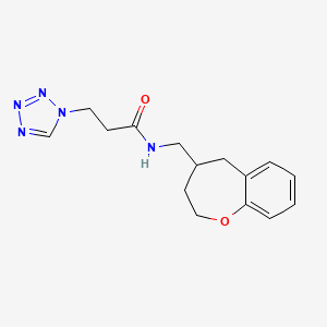 molecular formula C15H19N5O2 B5656082 N-(2,3,4,5-tetrahydro-1-benzoxepin-4-ylmethyl)-3-(1H-tetrazol-1-yl)propanamide 
