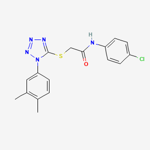 molecular formula C17H16ClN5OS B5656103 N-(4-chlorophenyl)-2-{[1-(3,4-dimethylphenyl)-1H-tetrazol-5-yl]thio}acetamide 