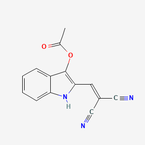 molecular formula C14H9N3O2 B5656130 2-(2,2-dicyanovinyl)-1H-indol-3-yl acetate 