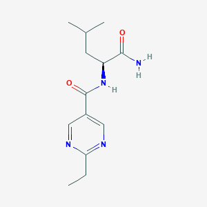 molecular formula C13H20N4O2 B5656155 N~2~-[(2-ethyl-5-pyrimidinyl)carbonyl]-L-leucinamide 