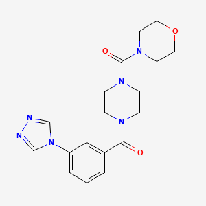 molecular formula C18H22N6O3 B5656158 4-({4-[3-(4H-1,2,4-triazol-4-yl)benzoyl]-1-piperazinyl}carbonyl)morpholine 