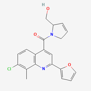 molecular formula C20H17ClN2O3 B5656209 (1-{[7-chloro-2-(2-furyl)-8-methyl-4-quinolinyl]carbonyl}-2,5-dihydro-1H-pyrrol-2-yl)methanol 