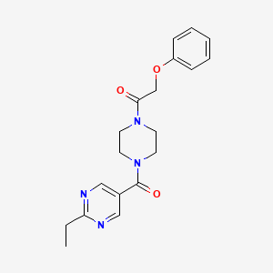 molecular formula C19H22N4O3 B5656248 2-ethyl-5-{[4-(phenoxyacetyl)-1-piperazinyl]carbonyl}pyrimidine 