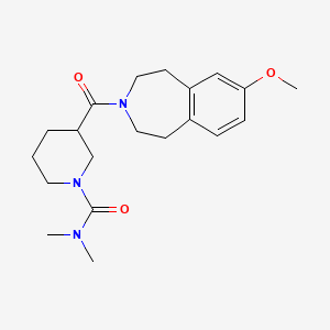 molecular formula C20H29N3O3 B5656264 3-[(7-methoxy-1,2,4,5-tetrahydro-3H-3-benzazepin-3-yl)carbonyl]-N,N-dimethylpiperidine-1-carboxamide 