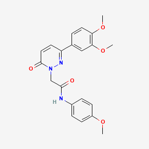 molecular formula C21H21N3O5 B5656267 2-[3-(3,4-dimethoxyphenyl)-6-oxo-1(6H)-pyridazinyl]-N-(4-methoxyphenyl)acetamide 