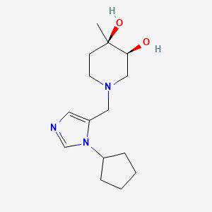 molecular formula C15H25N3O2 B5656272 (3S*,4R*)-1-[(1-cyclopentyl-1H-imidazol-5-yl)methyl]-4-methylpiperidine-3,4-diol 