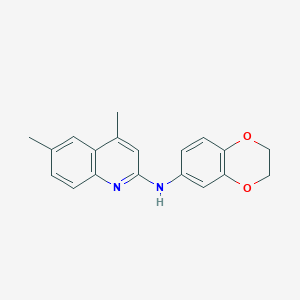 molecular formula C19H18N2O2 B5656273 N-(2,3-dihydro-1,4-benzodioxin-6-yl)-4,6-dimethyl-2-quinolinamine 