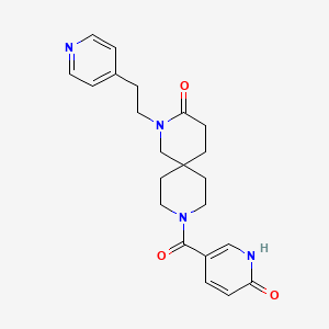 molecular formula C22H26N4O3 B5656284 9-[(6-oxo-1,6-dihydropyridin-3-yl)carbonyl]-2-(2-pyridin-4-ylethyl)-2,9-diazaspiro[5.5]undecan-3-one 