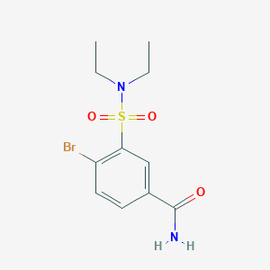 molecular formula C11H15BrN2O3S B5656296 4-bromo-3-[(diethylamino)sulfonyl]benzamide 