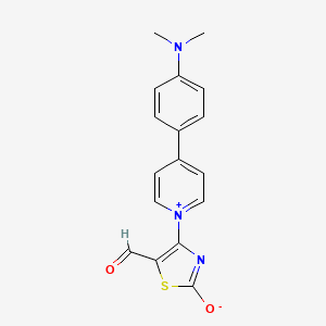 molecular formula C17H15N3O2S B5656308 4-{4-[4-(dimethylamino)phenyl]-1-pyridiniumyl}-5-formyl-1,3-thiazol-2-olate 