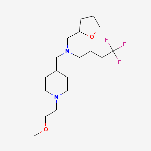 molecular formula C18H33F3N2O2 B5656323 4,4,4-trifluoro-N-{[1-(2-methoxyethyl)-4-piperidinyl]methyl}-N-(tetrahydro-2-furanylmethyl)-1-butanamine 