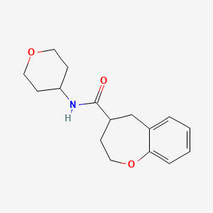 molecular formula C16H21NO3 B5656338 N-(tetrahydro-2H-pyran-4-yl)-2,3,4,5-tetrahydro-1-benzoxepine-4-carboxamide 