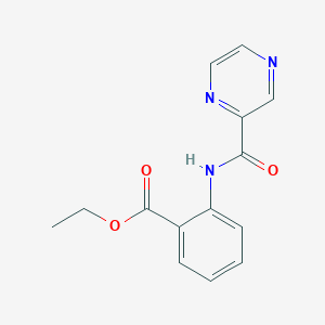 molecular formula C14H13N3O3 B5656360 ethyl 2-[(2-pyrazinylcarbonyl)amino]benzoate 