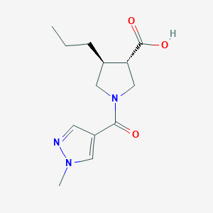 molecular formula C13H19N3O3 B5656375 (3S*,4S*)-1-[(1-methyl-1H-pyrazol-4-yl)carbonyl]-4-propyl-3-pyrrolidinecarboxylic acid 