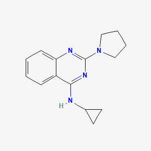 molecular formula C15H18N4 B5656391 N-cyclopropyl-2-(1-pyrrolidinyl)-4-quinazolinamine 