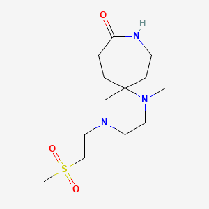 molecular formula C13H25N3O3S B5656395 1-methyl-4-[2-(methylsulfonyl)ethyl]-1,4,9-triazaspiro[5.6]dodecan-10-one 