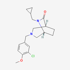 molecular formula C19H25ClN2O2 B5656431 (1S*,5R*)-3-(3-chloro-4-methoxybenzyl)-6-(cyclopropylmethyl)-3,6-diazabicyclo[3.2.2]nonan-7-one 