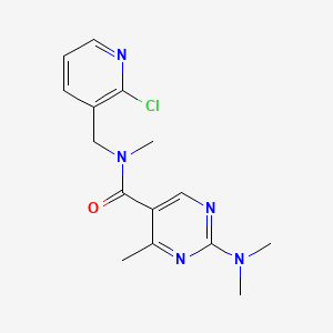 molecular formula C15H18ClN5O B5656444 N-[(2-chloro-3-pyridinyl)methyl]-2-(dimethylamino)-N,4-dimethyl-5-pyrimidinecarboxamide 