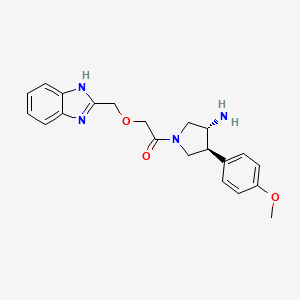 molecular formula C21H24N4O3 B5656449 (3R*,4S*)-1-[(1H-benzimidazol-2-ylmethoxy)acetyl]-4-(4-methoxyphenyl)pyrrolidin-3-amine 