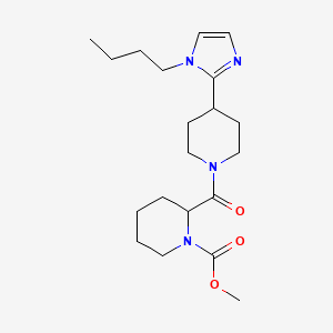 molecular formula C20H32N4O3 B5656452 methyl 2-{[4-(1-butyl-1H-imidazol-2-yl)piperidin-1-yl]carbonyl}piperidine-1-carboxylate 