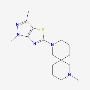 molecular formula C16H25N5S B5656506 2-(1,3-dimethyl-1H-pyrazolo[3,4-d][1,3]thiazol-5-yl)-8-methyl-2,8-diazaspiro[5.5]undecane 